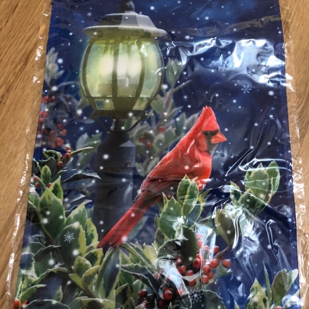 Garden Flag- The Cardinal- Winter scene-Outdoor Vibrant Colors 12.5 x18